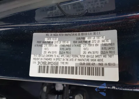 2021 Mazda Cx-30 Select из США, поврежденный, VIN 3MVDMBBL9MM224586